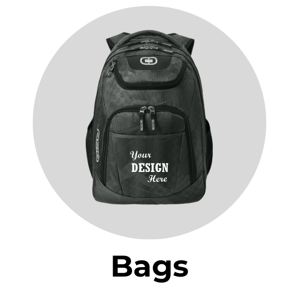Custom printed and embroidered bags and backpacks from We Make T-Shirts in Racine and Kenosha Wisconsin