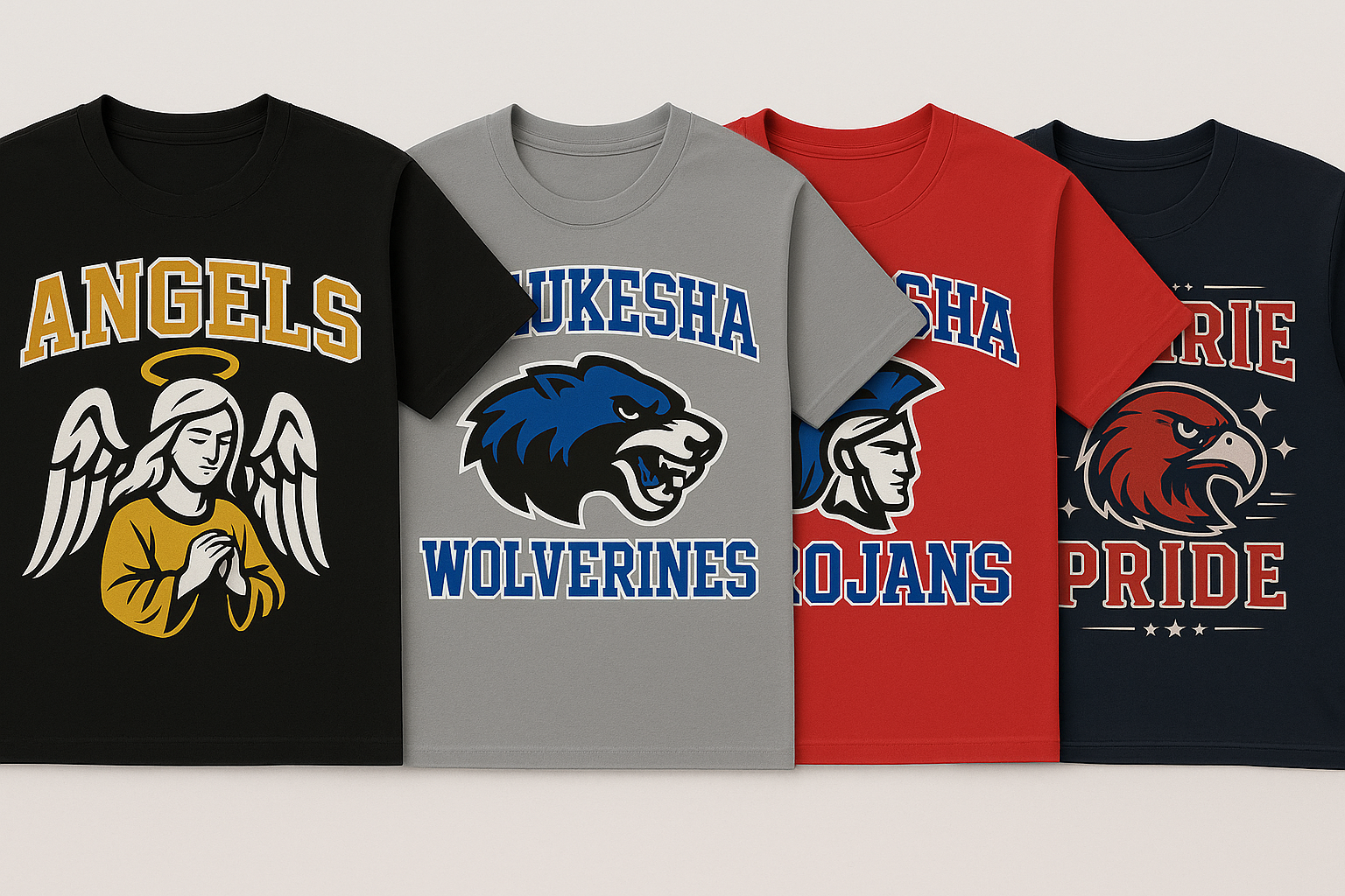 racine, kenosha, milwaukee custom printed school spirit shirts
