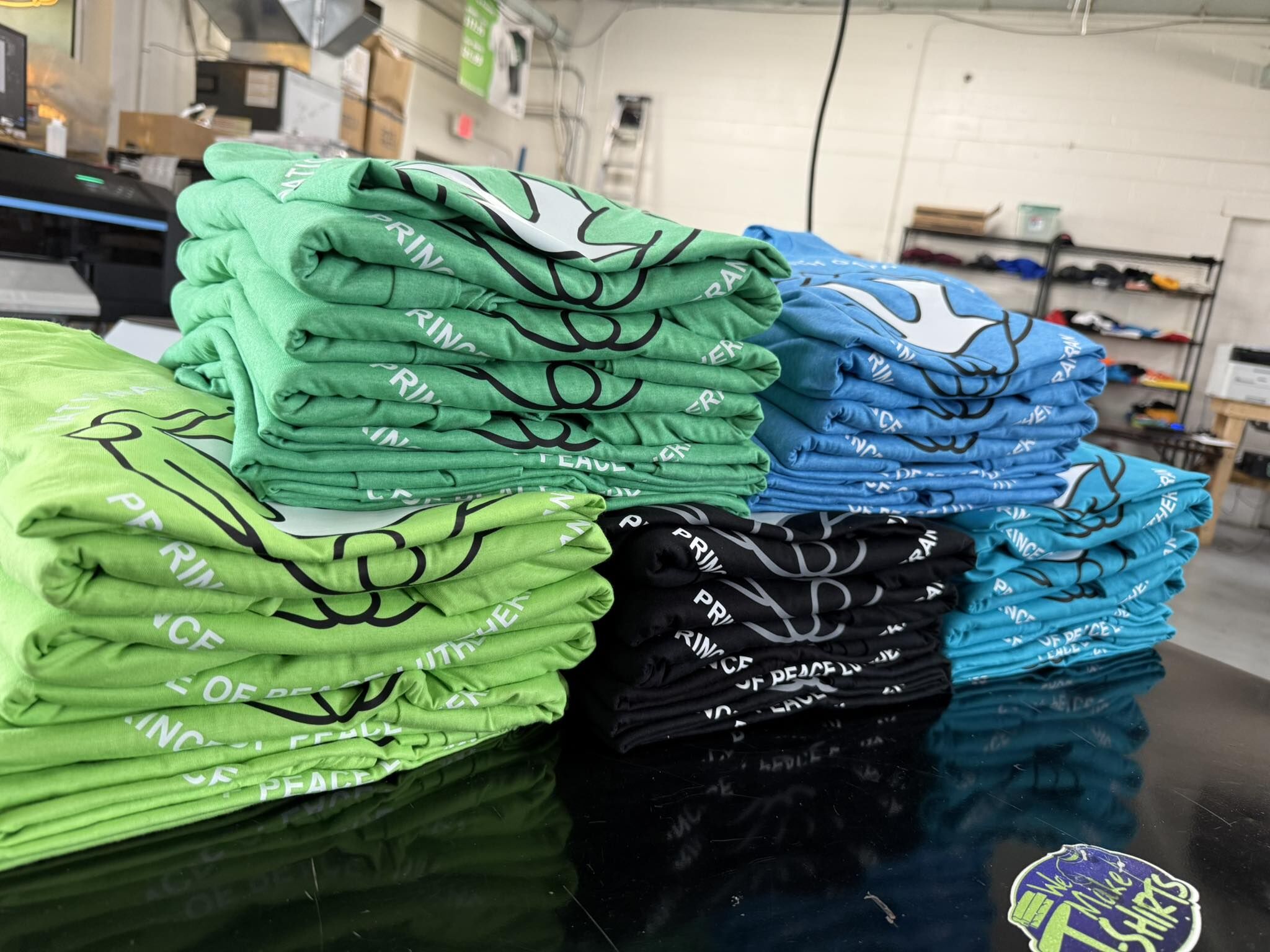 Black custom screen printed t-shirt – Racine WI