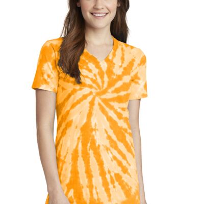 Ladies Tie Dye V Neck Tee Thumbnail