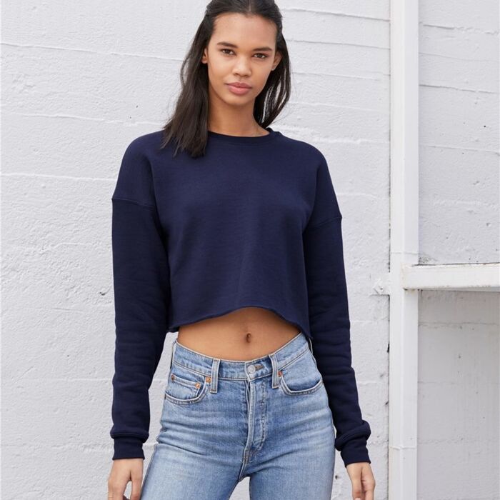 Women's Crop Fleece Crewneck Sweatshirt Thumbnail