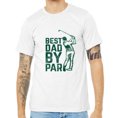Best Dad By Par - Unisex Heather CVC Short Sleeve Tee Thumbnail