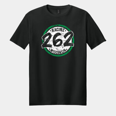 262 Badge - Green and White - Racine Merch Softstyle ® T Shirt Thumbnail