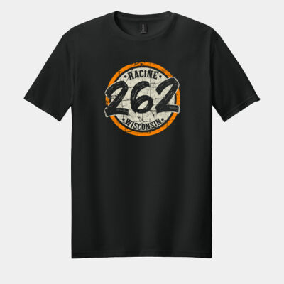262 Badge - Cream & Orange - Racine Merch Softstyle ® T Shirt Thumbnail