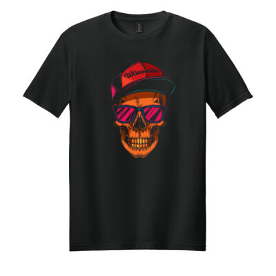 Wisconsin Hipster Skull - Racine Merch Softstyle ® T Shirt Thumbnail