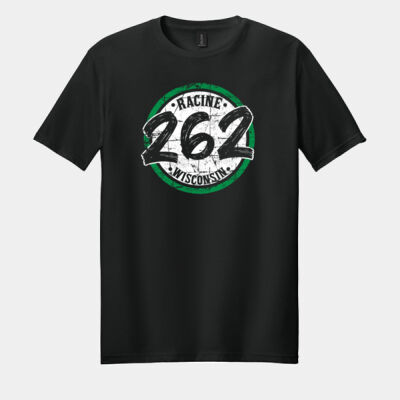 262 Badge - Green and White - Racine Merch Softstyle ® T Shirt 2 Thumbnail