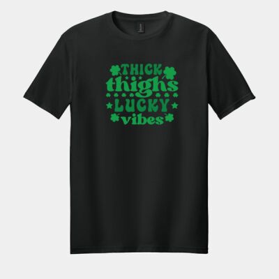 Thick Thighs Lucky Vibes - Racine Merch Softstyle ® T Shirt Thumbnail